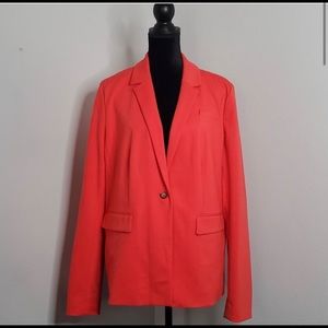 Crown & Ivy bright coral orange work blazer